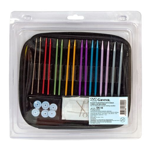 Спицы GAMMA разборные круговые в наборе SN-10 алюминий d 2.75-10.0 мм 26 шт в пенале фото 4