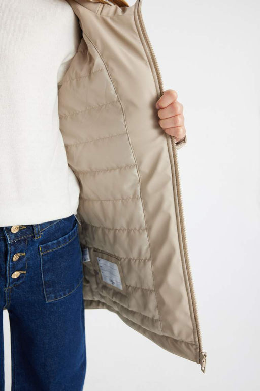 Водоотталкивающий плащ с капюшоном для девочек - Defacto фото 5