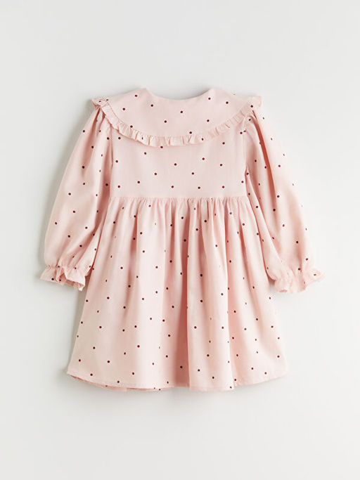 Bebe Yaka Puantiyeli K?z ?ocuk Elbise