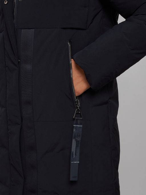 Пальто утепленное молодежное зимнее женское черного цвета 59018Ch - Mtforce фото 12