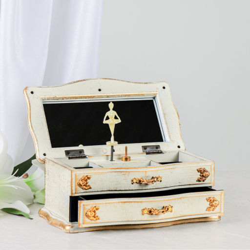 Шкатулка музыкальная 22х11х8 см бежевая / 63313E /уп 24/пластик - Галеонтрейд фото 2