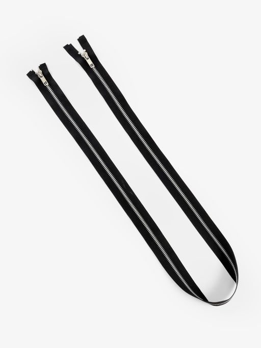 Цена за 10 шт. Молния металлическая, №5, 2 замка, разъёмная, замки автомат, 110 см, чёрная