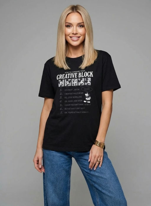 K13455 Футболка OVER SIZE (плотный хлопок) ЧЕРНЫЙ