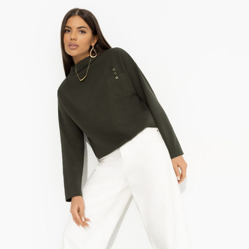 Джемпер со сборкой Долгожданное приглашение (green) - Charutti фото 4