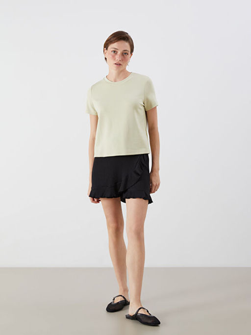 Beli Lastikli Dokulu Kad?n ?ortlu Etek