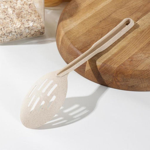 Ложка с прорезями Доляна Беж, 28,56,2 см, цвет бежевый  фото 3