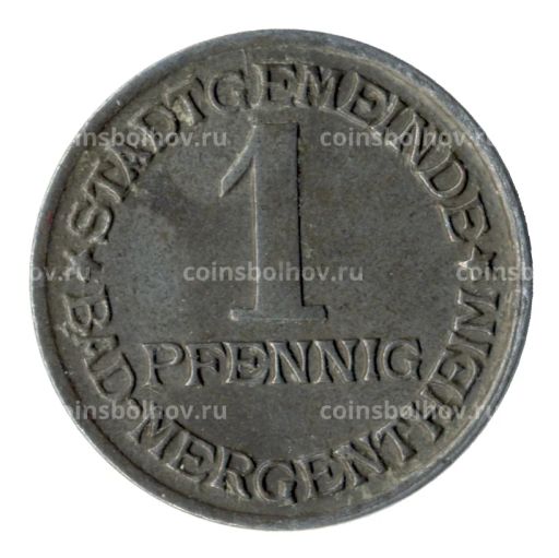 Монета 1 пфенниг 1920 года Германия Нотгельд (Мергентхайм)