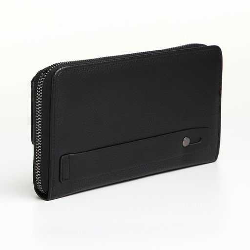 Портмоне-клатч мужской на молнии TEXTURA, чёрное