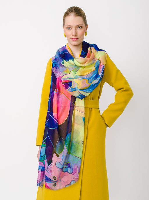 Большой мягкий очень нежный двусторонний палантин в стиле арт-деко - Tantino фото 3