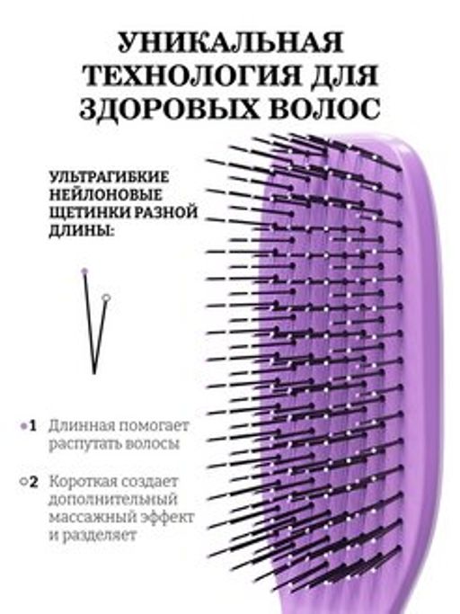 ILMH Spider 1503S  Лаванда глянцевая Щетка для бережного распутывания волос, 17 см - Cool hair фото 4