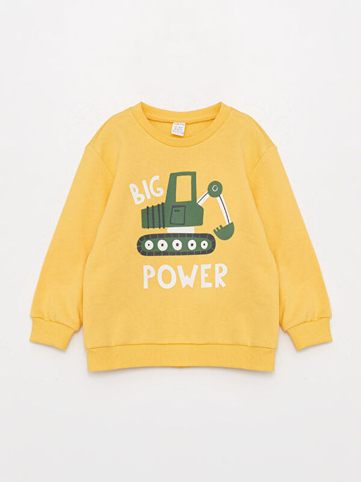 Bisiklet Yaka Uzun Kollu Bask?l? Erkek Bebek Sweatshirt ve E?ofman Alt 2li Tak?m - Waikiki фото 2