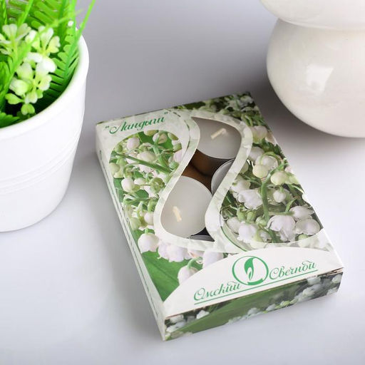 Набор ароматических свечей чайных «Ландыш», 6 шт., 3.8×1.6 см, 3.5 ч, 12 г