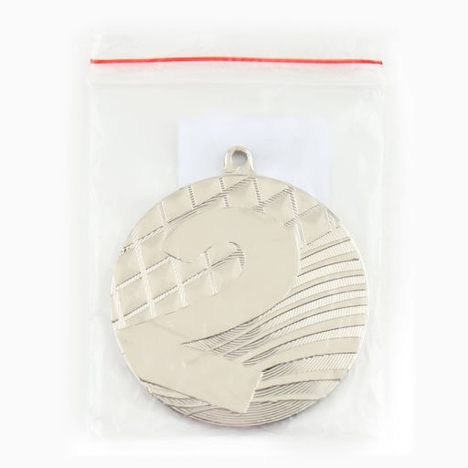 Медаль призовая 002 диам 5см. 2 место. Цвет сер. Без ленты - Командор фото 4