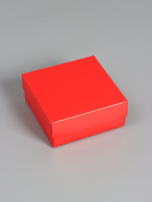 Цена за 5 шт. Коробка складная, крышка-дно, красная, 12×12×5 см