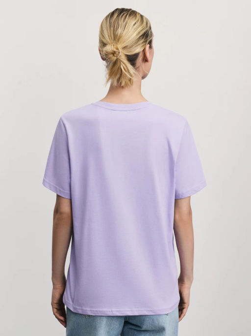 Базовая футболка с V-образным вырезом из хлопка / Zarina  фото 5