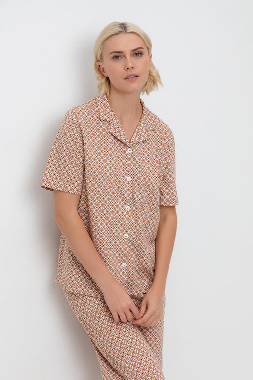 Е 20158/сахар,геометрический орнамент пижама жен