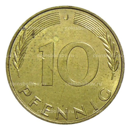 Монета 10 пфеннигов 1974 года J Германия