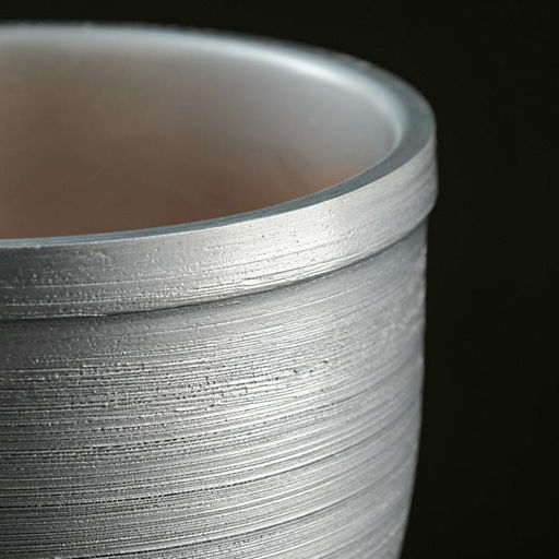 Горшок цветочный с поддоном 2,4л, серый кремика, "Серебро" (М)