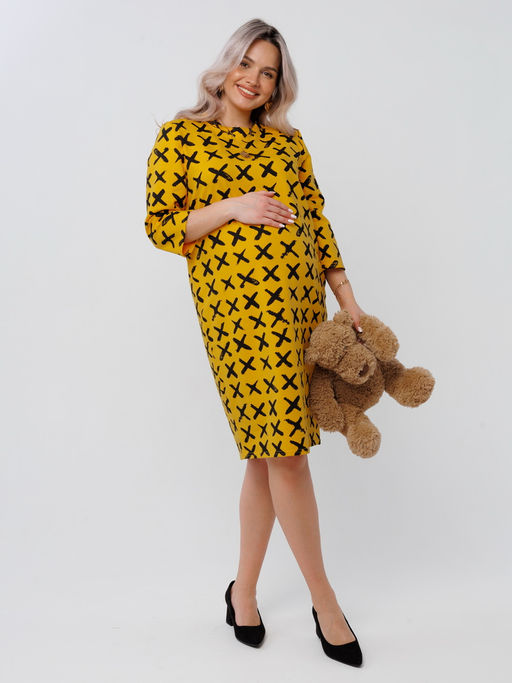 Платье женское П-193 (футер 2х нитка пенье г/к) Горчица