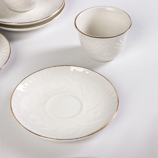 Набор керамический кофейный Coffee, 8 предметов: 4 чашки 70 мл, 4 блюдца, цвет белый - Simaland фото 2