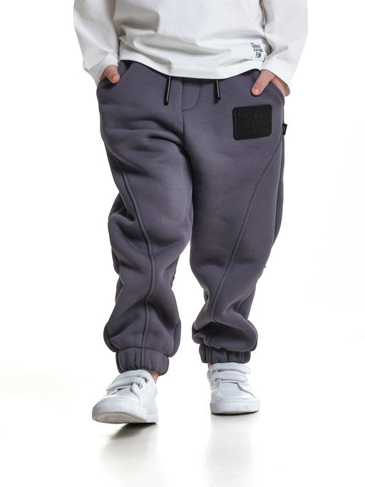 Брюки с шевроном для мальчика штаны спортивные 22-7683 светлый графит - Mini maxi фото 12