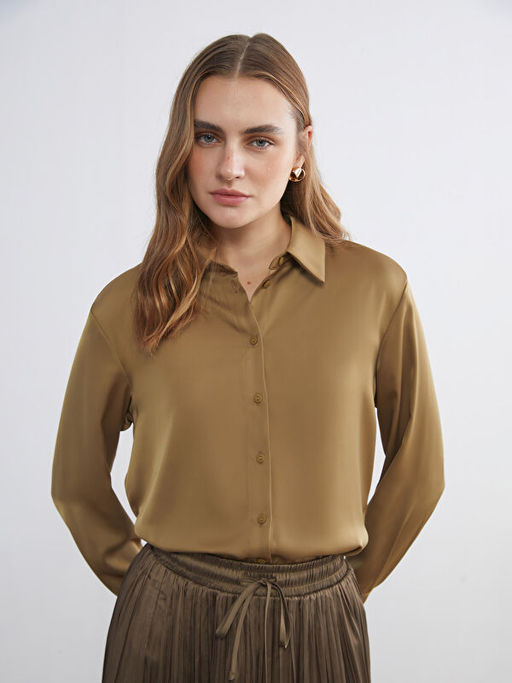 Oversize Saten Kad?n G?mlek