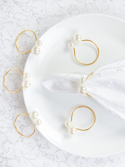 Кольца для салфеток 6 штук Бусины Золото / JG03 /уп 200/ - Галеонтрейд фото 10