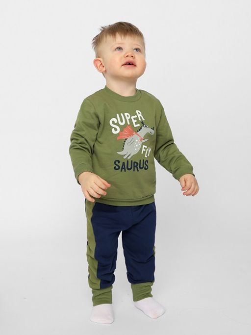 CRB wear/CSNB 90166-34-354 Комплект для мальчика (джемпер, брюки),оливковый/Ex.Cherubino