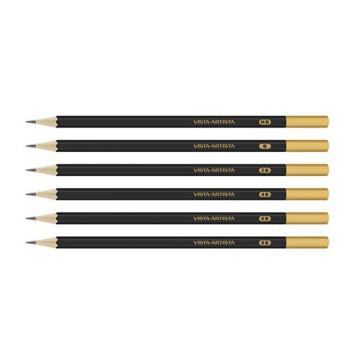 VISTA-ARTISTA Academia VAGPS-6 Чернографитные карандаши набор заточенный 8 х 6 шт. ассорти HB-8B - Kanzy фото 4