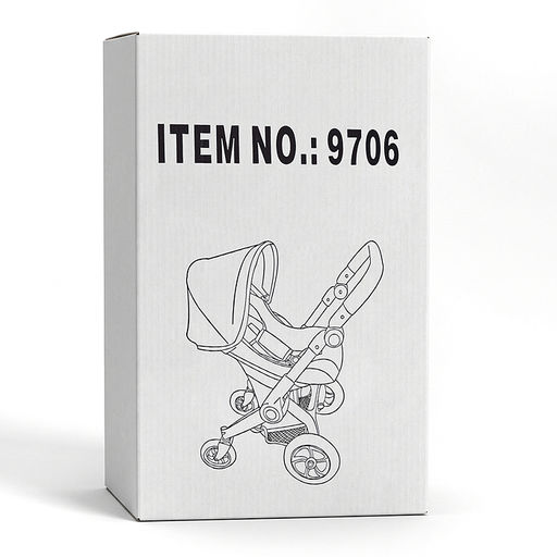 Коляская кукольная металлическая, с корзиной и козырьком, цвет серо-розовая