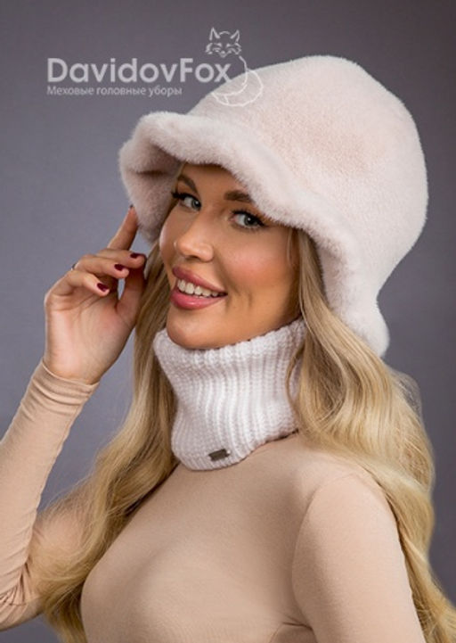шапка Шляпка экомех волна зефир - Davidovfox фото 4