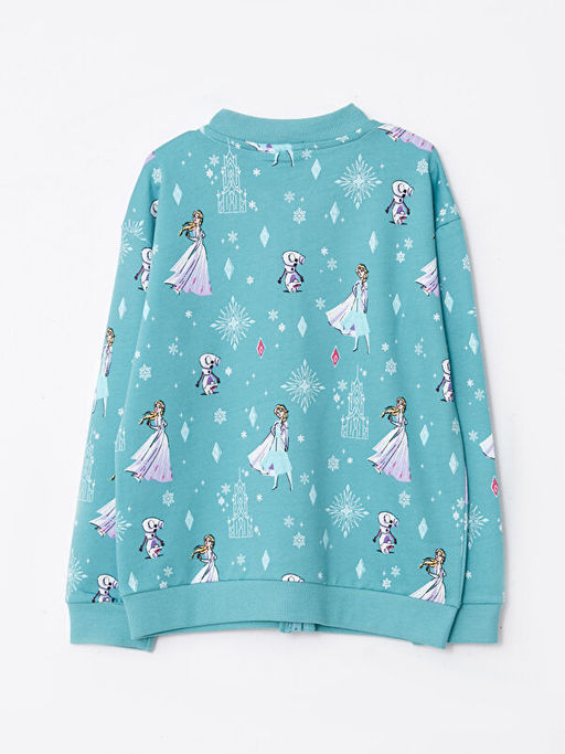 Kolej Yaka Elsa Bask?l? Uzun Kollu K?z ?ocuk Fermuarl? Sweatshirt - Waikiki фото 2