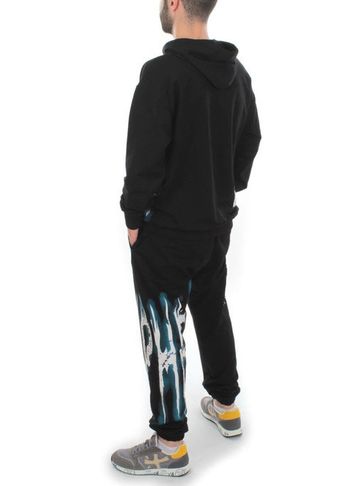 2627/7350 BLACK/BLUE Костюм спортивный мужской (75% хлопок, 20% полиэстер, 5% спандекс)