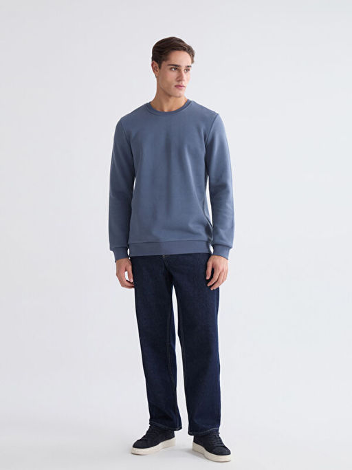 Bisiklet Yaka Erkek Sweatshirt