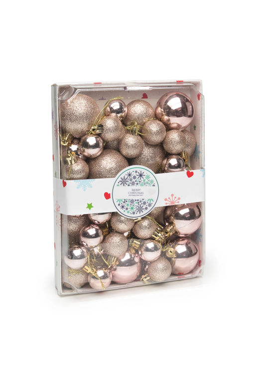 Набор новогодних шаров микс (42 шт) SF-7995, розовое золото №4 - Больше подарков фото 2