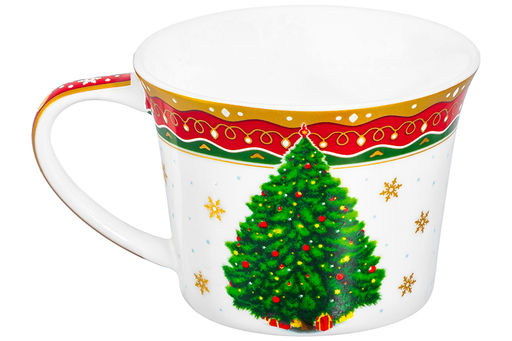 Чайная пара 2 пр. 250 мл 12,5*9,5*7 см Новогодняя ёлка красный узор NEW BONE CHINA - Elan gallery фото 9