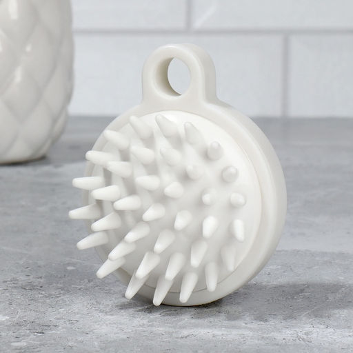 Цена за 2 шт. Щётка - массажёр для мытья головы, 8.5×6.8×3.6 см, белая