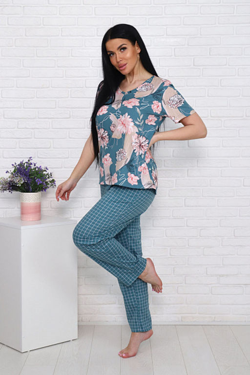 Костюм с брюками (00991, зеленый) - Плиона фото 7