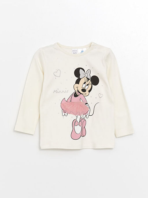 Bisiklet Yaka Minnie Mouse Bask?l? K?z Bebek Pijama Tak?m? - Waikiki фото 5