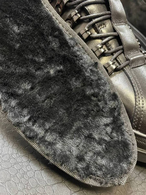 05-1829M-8-959 BLACK Ботинки зимние мужские (натуральная кожа, натуральный мех)