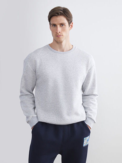 Bisiklet Yaka Erkek Sweatshirt