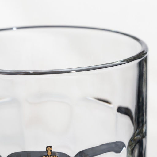 Пивная кружка Герб России, 500 мл, стекло, прозрачная