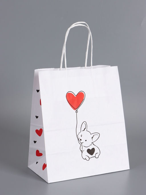 Пакеты подарочные крафт «С Днем Рождения», 22×12×25 см, набор 4 шт.