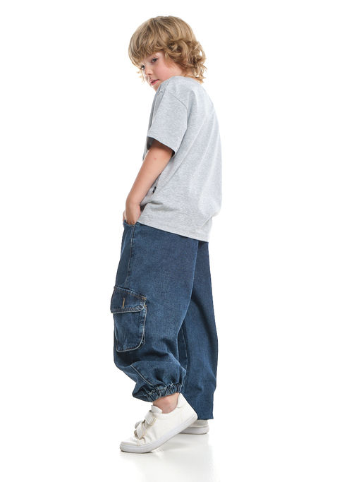 Джинсы карго 33-7655 синий - Mini maxi фото 32