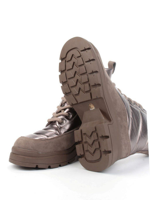 04-A117-4M BROWN Ботинки зимние женские (натуральная замша, натуральная кожа, натуральная шерсть)