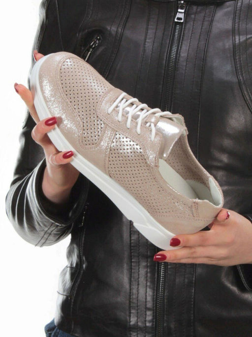 05-FEE01-2P BEIGE Кроссовки (нубук) - Фабричный китай фото 3