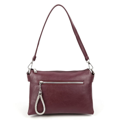 Женская сумка через плечо из эко кожи с пятью отделениями 95350 Бордовый - Cidirro фото 2