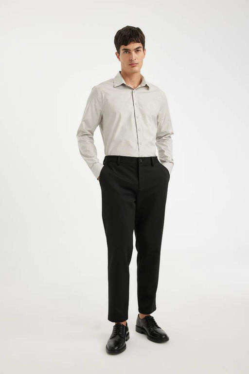 Рубашка из поплина с длинными рукавами и воротником-поло Modern Fit - Defacto фото 2