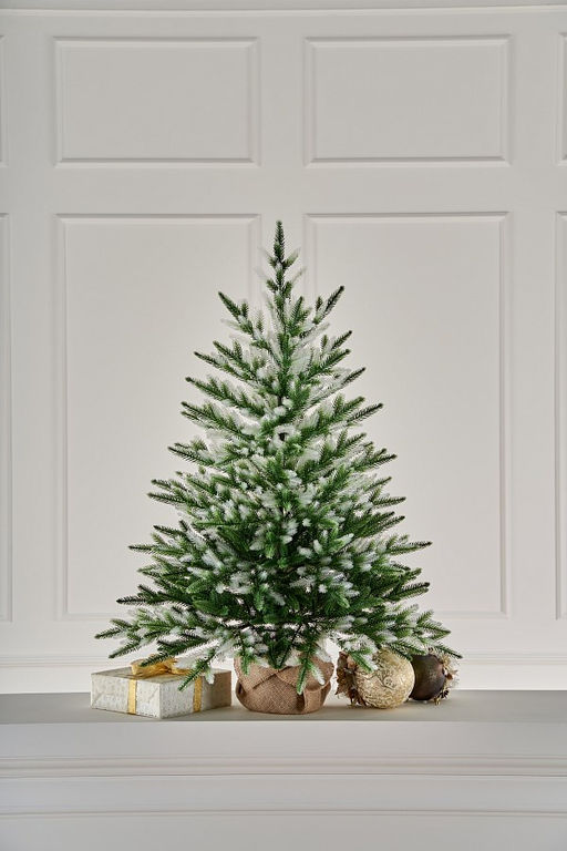 Ель (Max Christmas) "Меланж" 0.7м, подставка - пенек+ мешковина (ЕЛМЕ 07) Россия