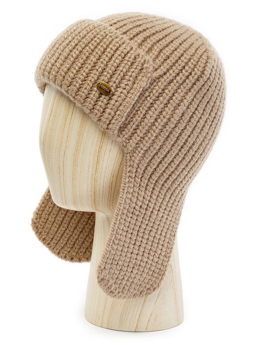 Шапка жен. шерсть+акр LB-BR55037 beige